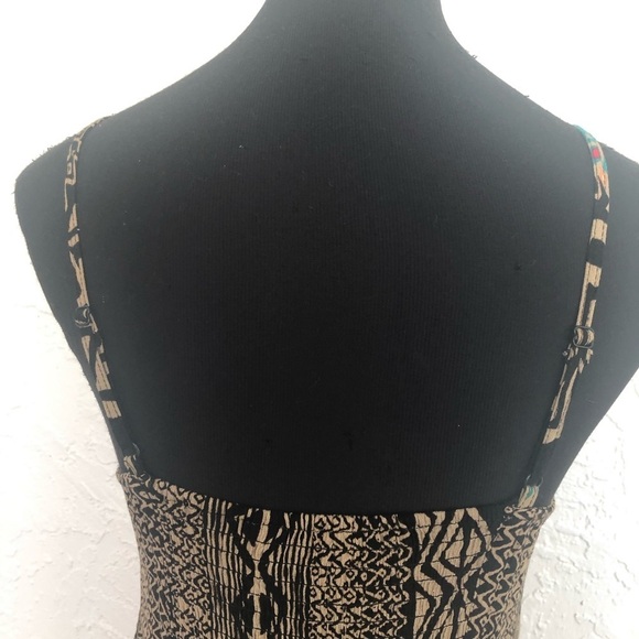 Y2K Boho Hippie California Moonrise Beach Asymmetrical Print Tunic Dress - Picture 2 of 7